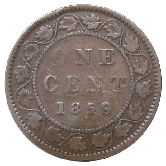 1859 Wide 8/9 Canada 1-cent Good (G4) Scratched, marks, or impaired