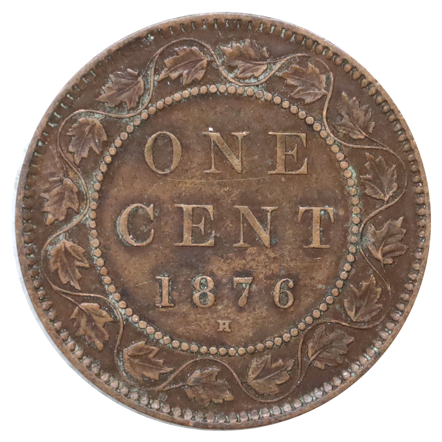 1876H Canada 1-cent Extra Fine (EF40) Scratched, marks, or impaired