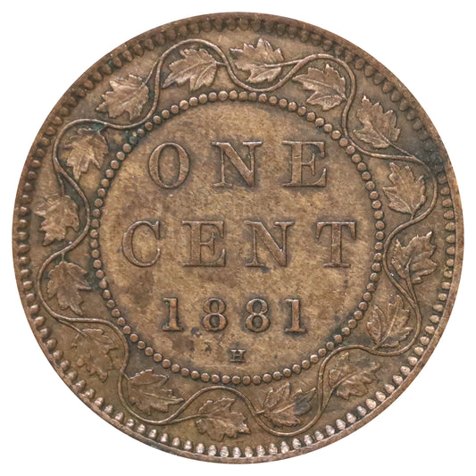 1881H Obv. 1a Canada 1-cent Extra Fine (EF40) Scratched, marks, or impaired