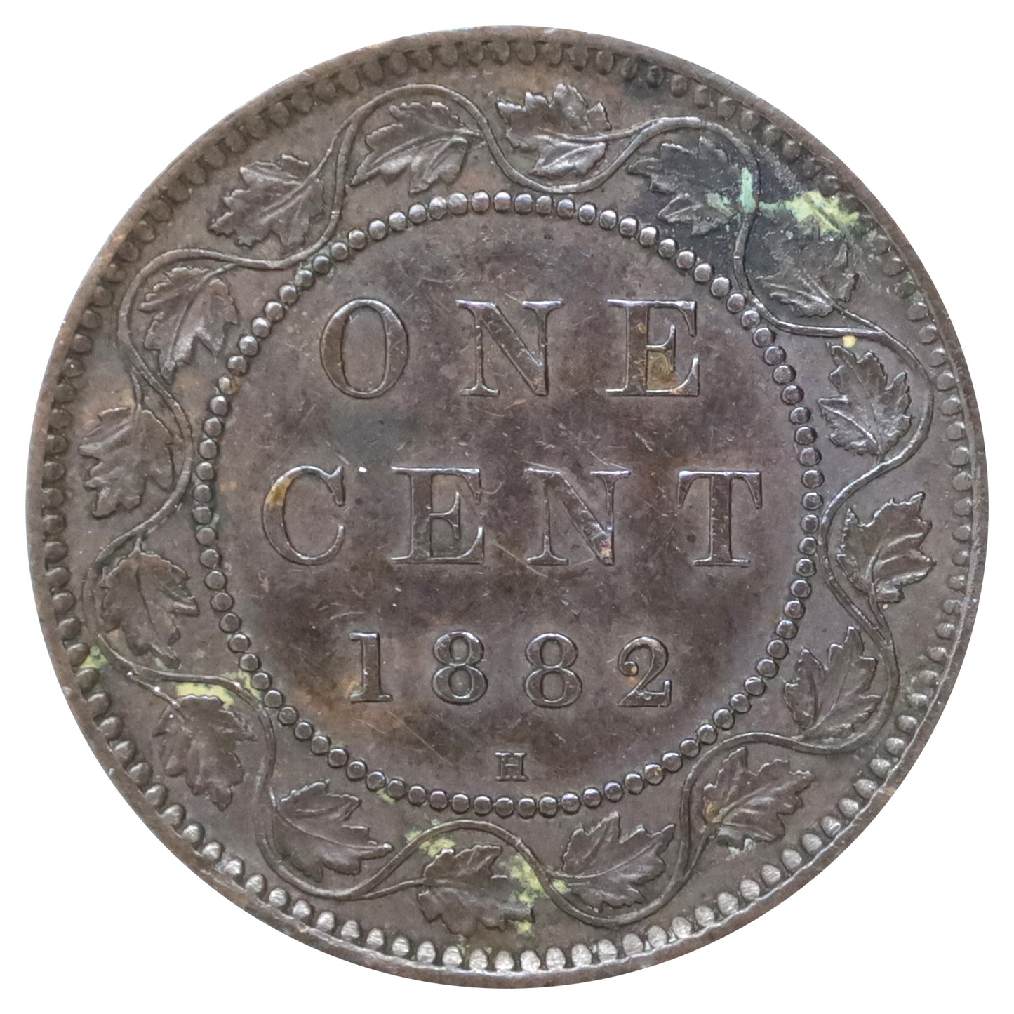 1882 Obv. 2 Canada 1-cent EF-AU (EF45) Scratched, marks, or impaired