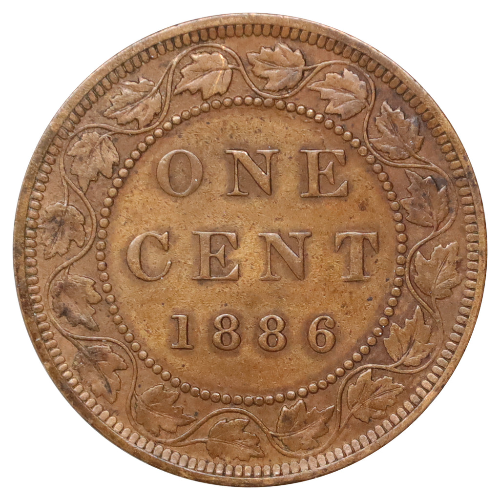 1886 Obv. 2 Canada 1-cent Extra Fine (EF40) Scratched, marks, or impaired