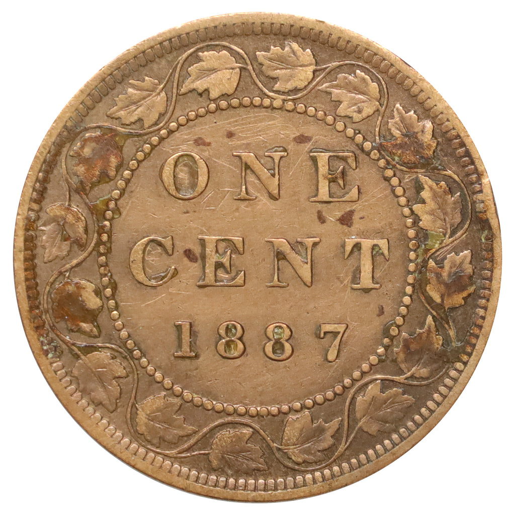 1887 Far 7 Canada 1-cent VF-EF (VF30) Scratched, marks, or impaired
