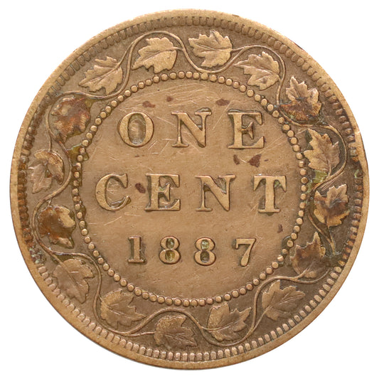 1887 Far 7 Canada 1-cent VF-EF (VF30) Scratched, marks, or impaired