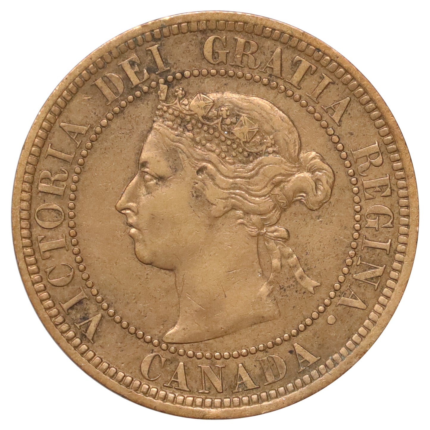 1887 Far 7 Canada 1-cent VF-EF (VF30) Scratched, marks, or impaired