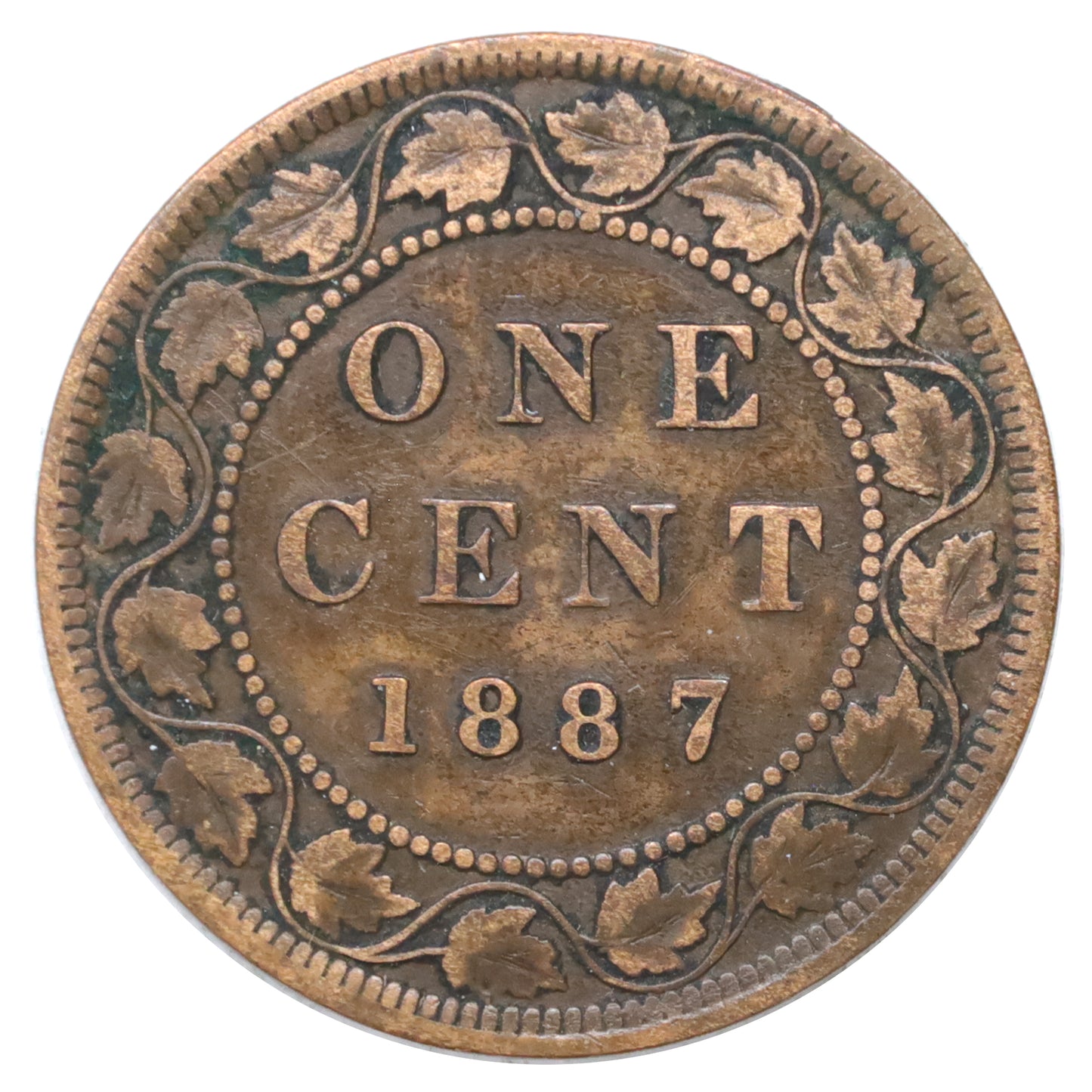 1887 Far 7 Canada 1-cent F-VF (F15) Scratched, marks, or impaired