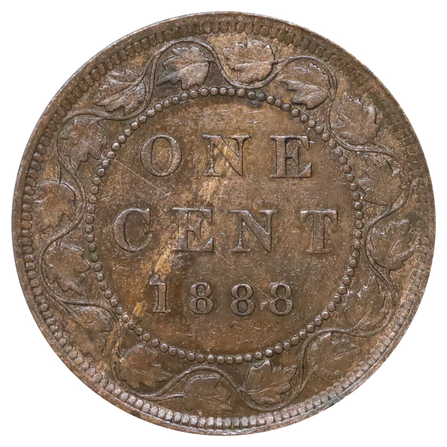 1888 Canada 1-cent Almost Uncirculated (AU50) Scratched, marks, or impaired