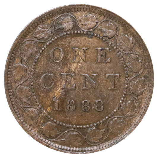 1888 Canada 1-cent Almost Uncirculated (AU50) Scratched, marks, or impaired