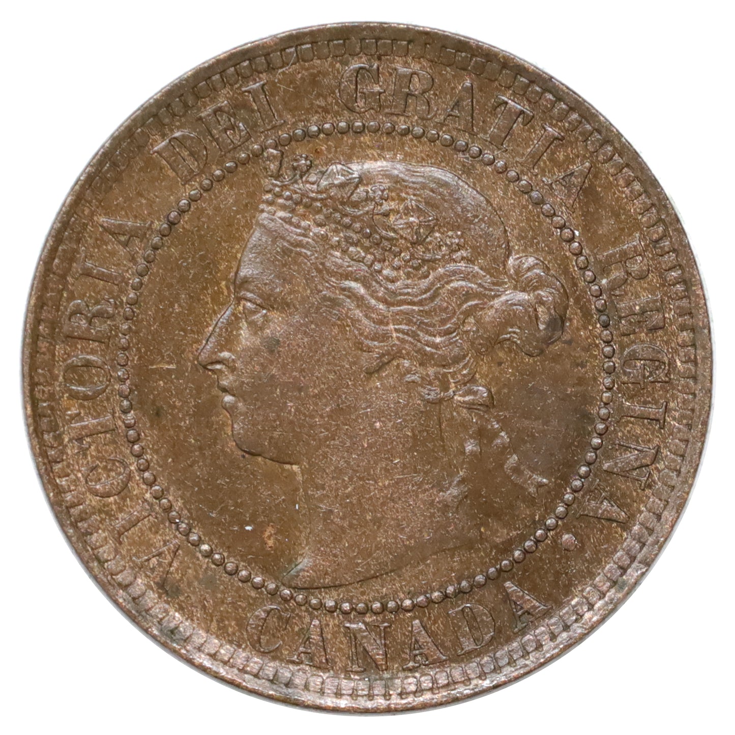 1888 Canada 1-cent Almost Uncirculated (AU50) Scratched, marks, or impaired
