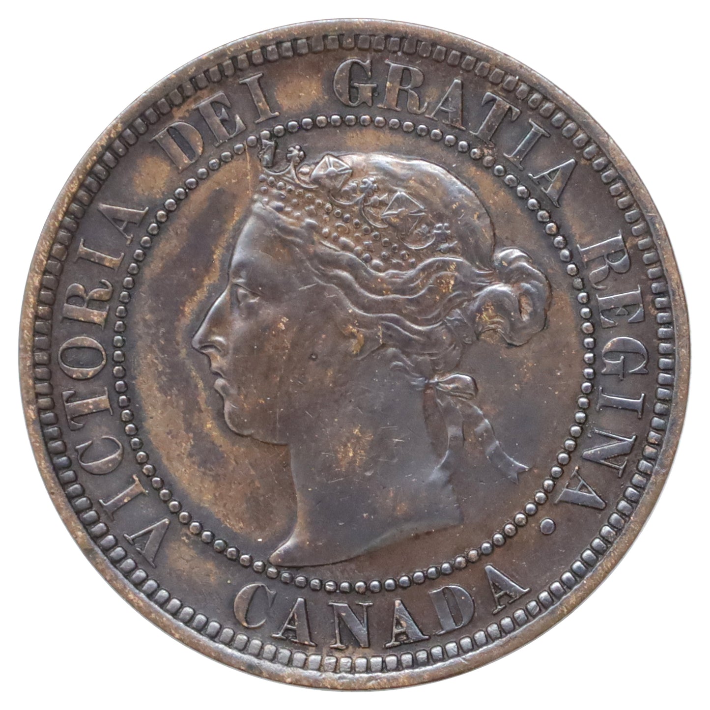 1891 SDLL Obv. 2 Canada 1-cent VF-EF (VF30) Scratched, marks, or impaired