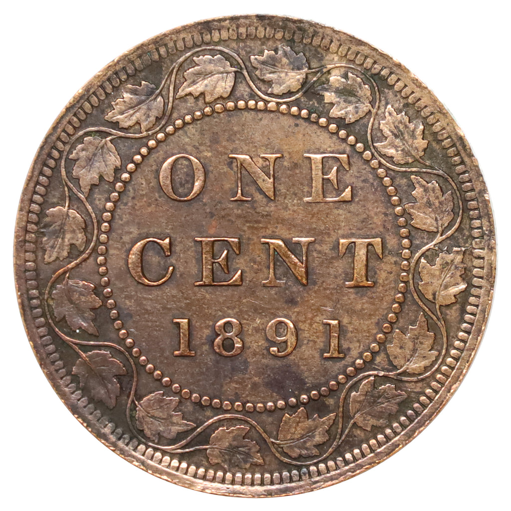 1891 LDLL Obv. 2 Canada 1-cent Extra Fine (EF40) Scratched, marks, or impaired