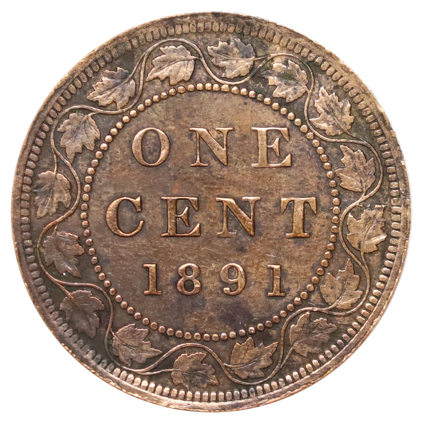 1891 LDLL Obv. 2 Canada 1-cent Extra Fine (EF40) Scratched, marks, or impaired