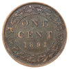 1891 SDSL Obv. 3 Canada 1-cent VF-EF (VF30) Scratched, marks, or impaired