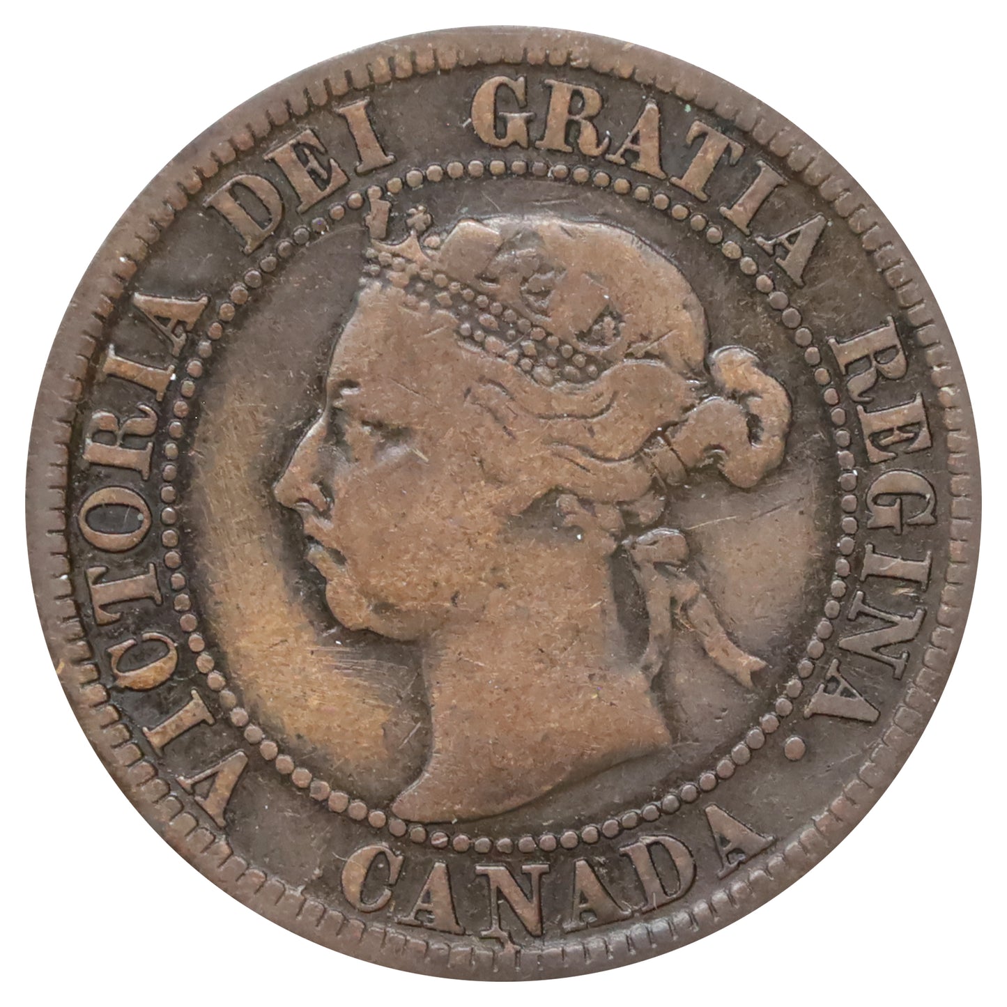 1892 Obv. 3 Canada 1-cent VG-F (VG10) Scratched, marks, or impaired