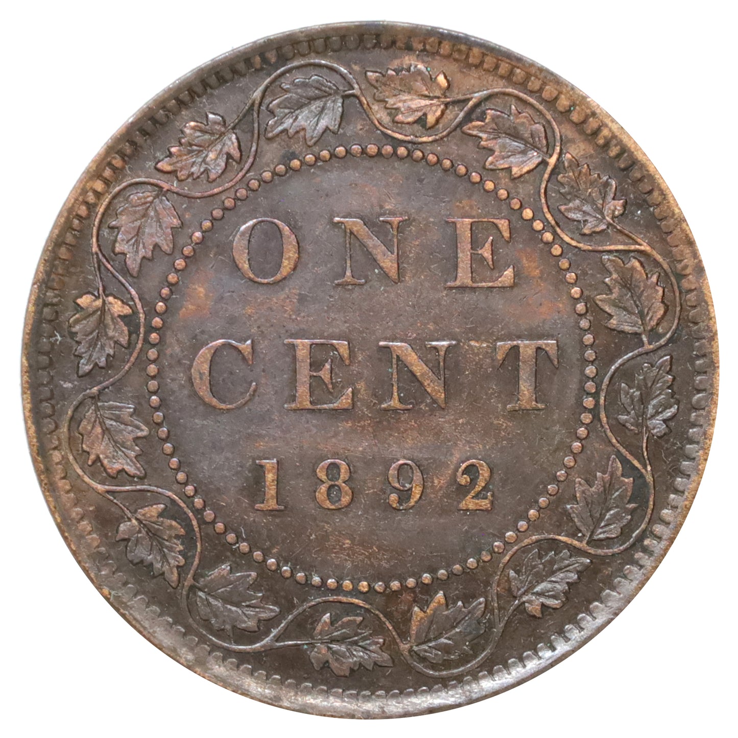 1892 Obv. 3 Canada 1-cent VF-EF (VF30) Scratched, marks, or impaired