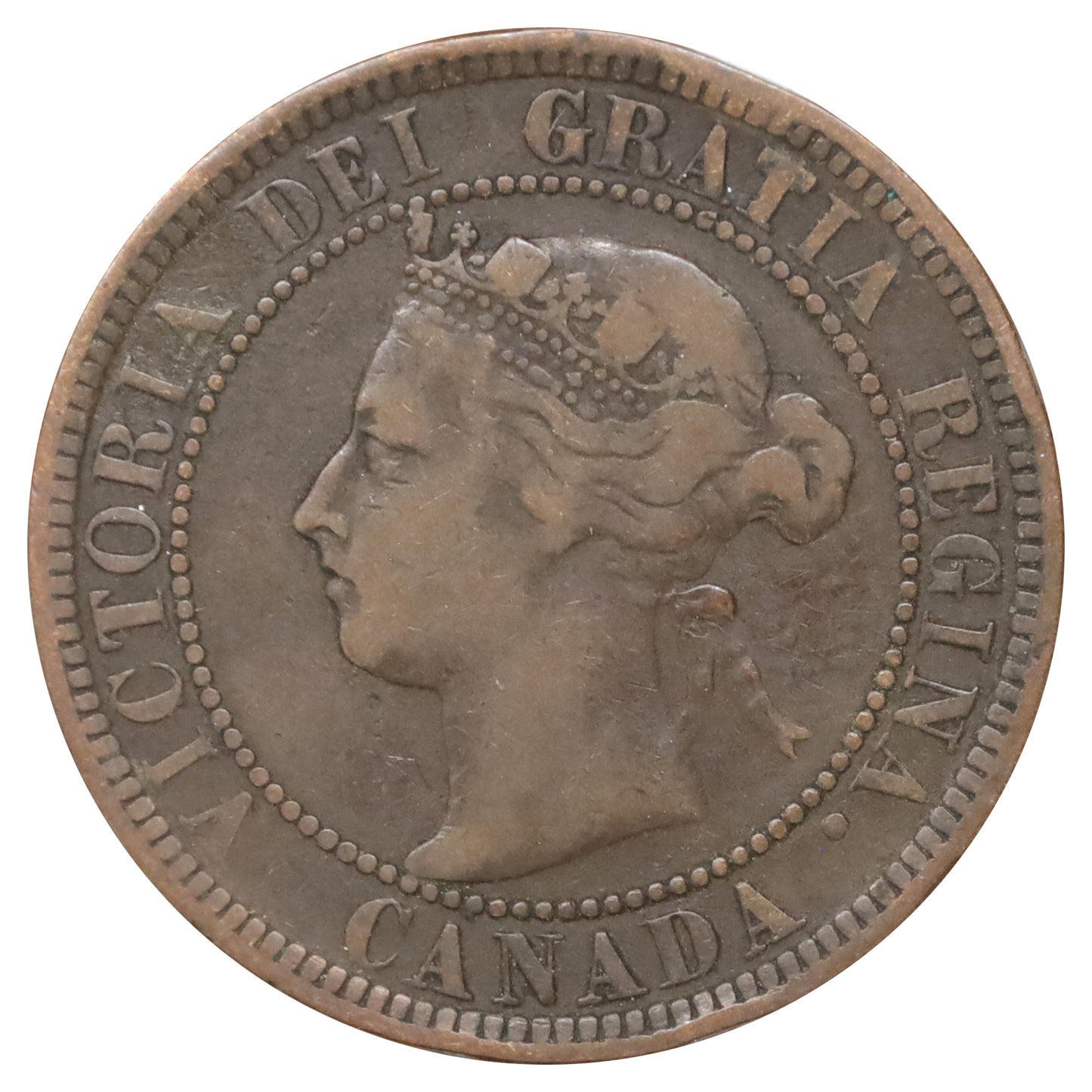 1892 Obv. 4 Canada 1-cent Fine (F12) Scratched, marks, or impaired
