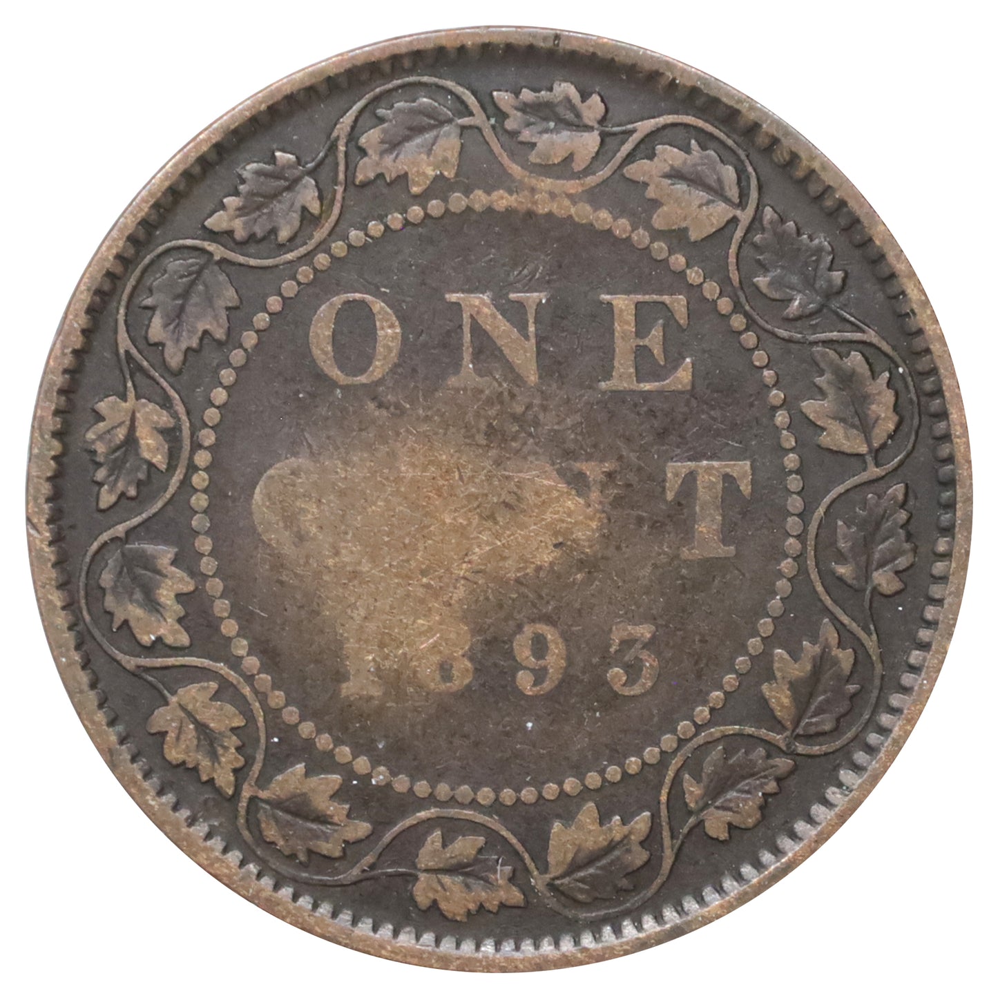 1893 Canada 1-cent VG-F (VG10) Scratched, marks, or impaired