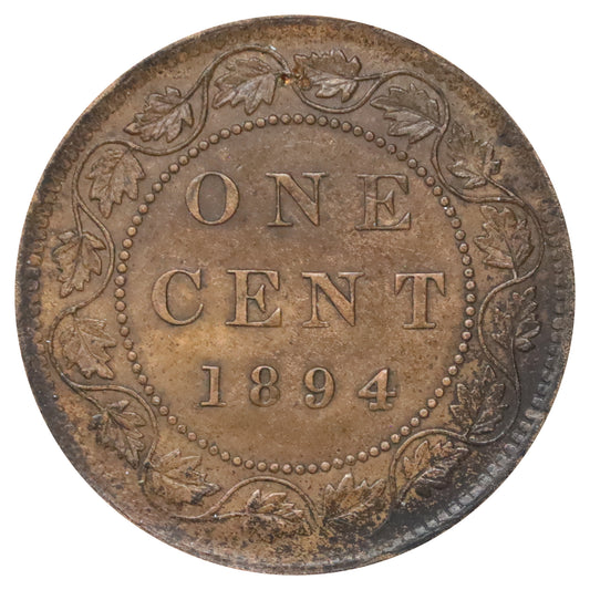 1894 Large 4 Canada 1-cent EF-AU (EF45) Scratched, marks, or impaired