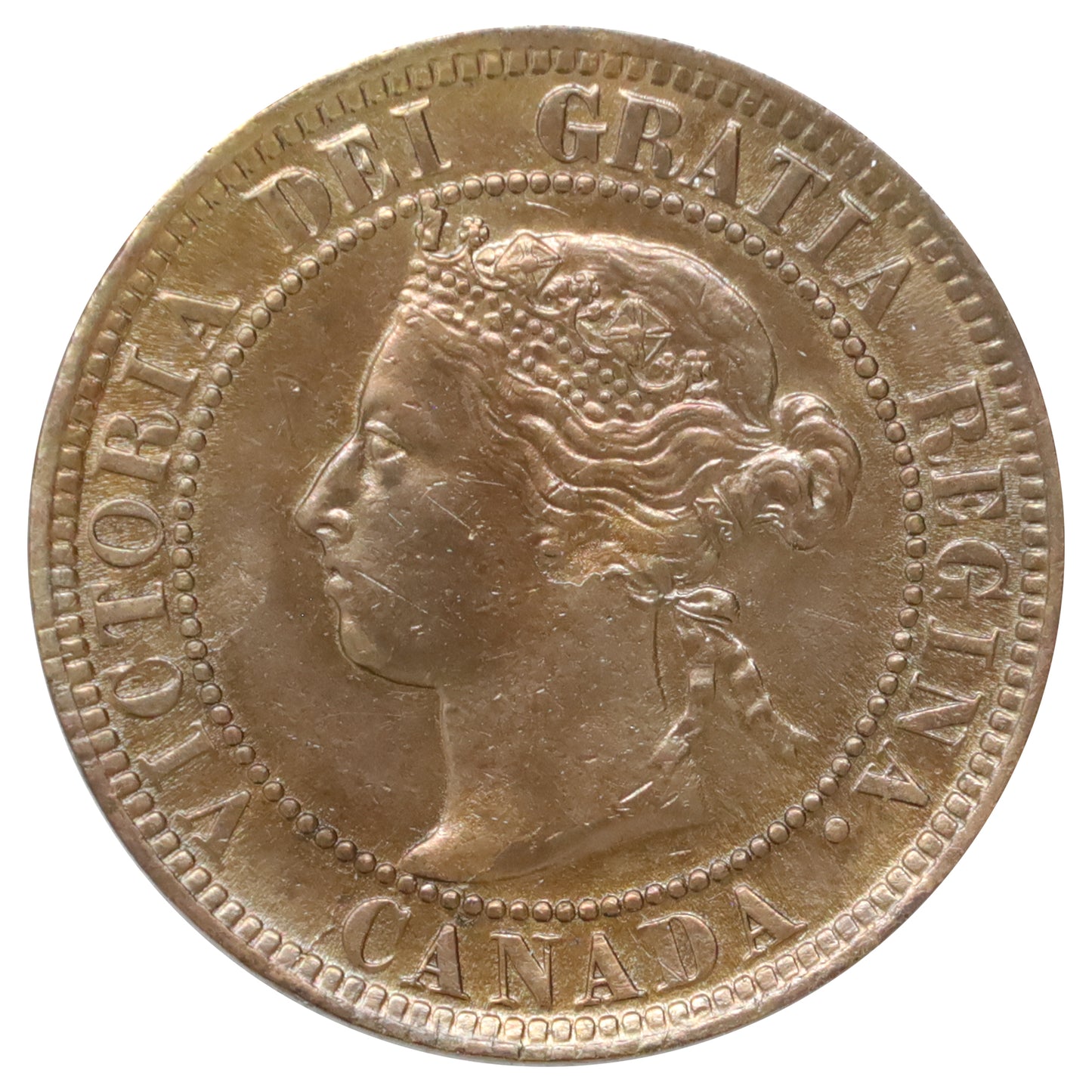 1899 Canada 1-cent EF-AU (EF45) Scratched, marks, or impaired
