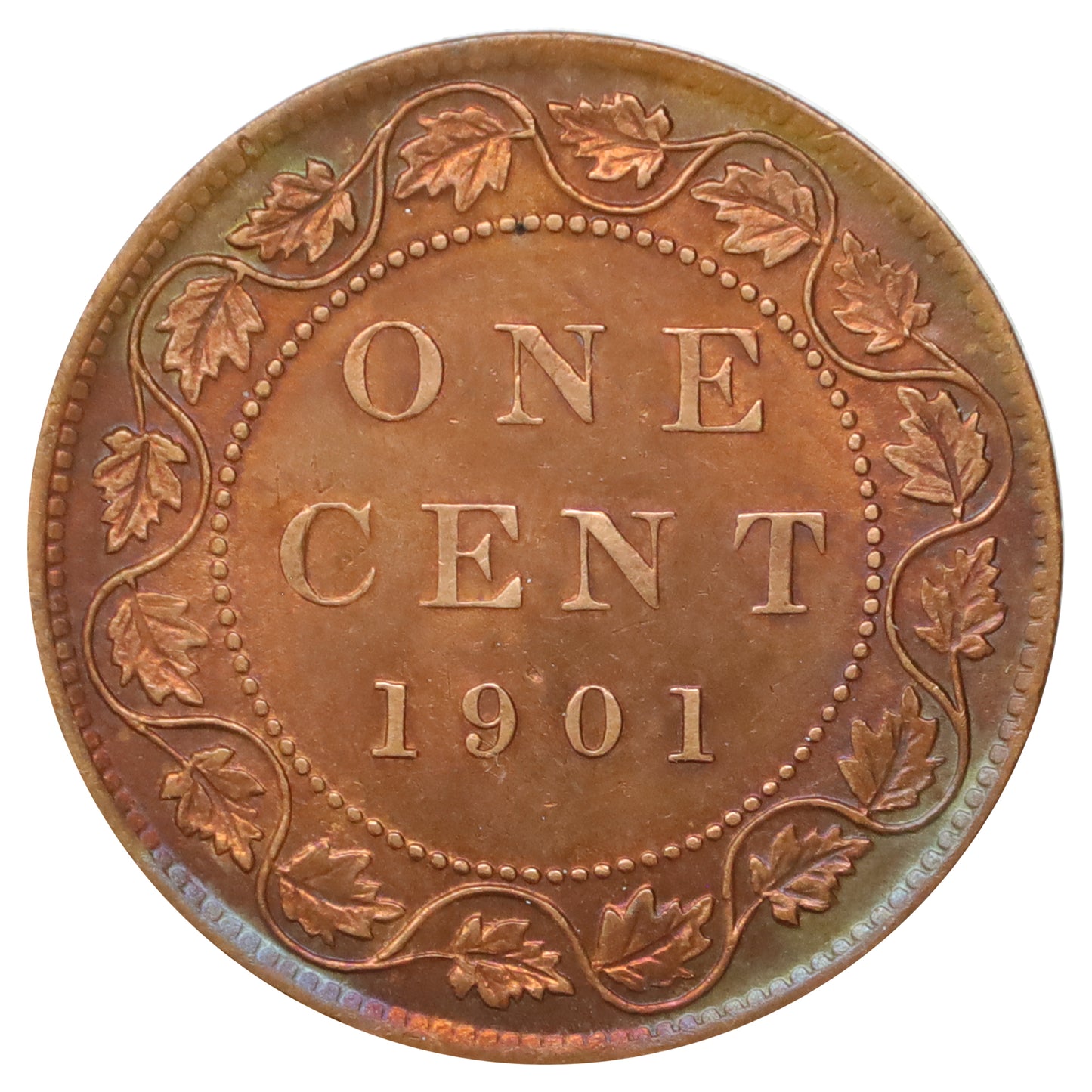 1901 Canada 1-cent Brilliant Uncirculated (MS63) Scratched, cleaned, or impaired