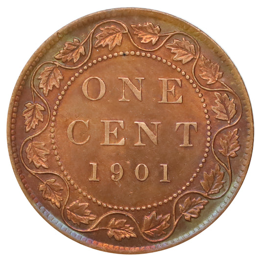 1901 Canada 1-cent Brilliant Uncirculated (MS63) Scratched, cleaned, or impaired