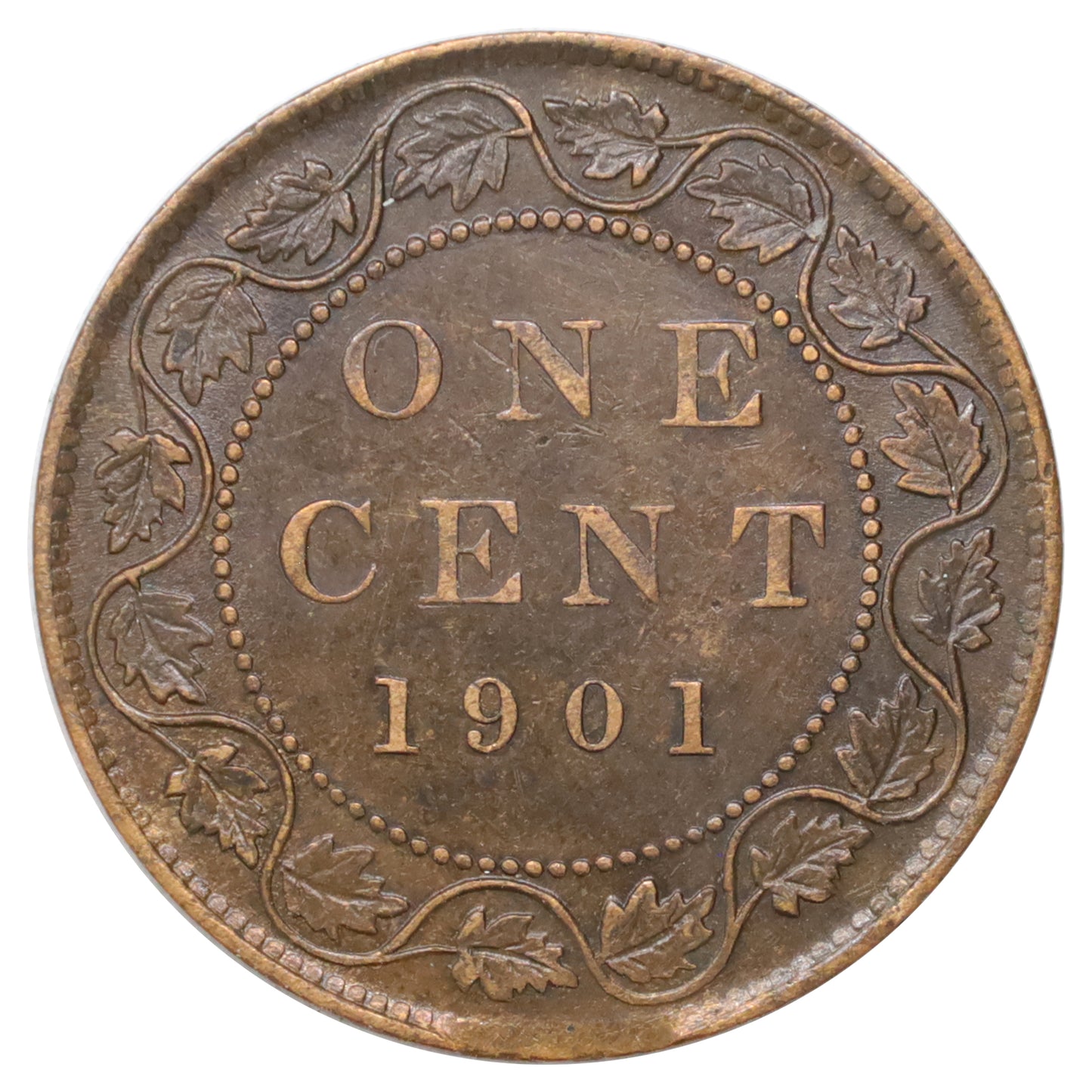 1901 Canada 1-cent EF-AU (EF45) Scratched, marks, or impaired