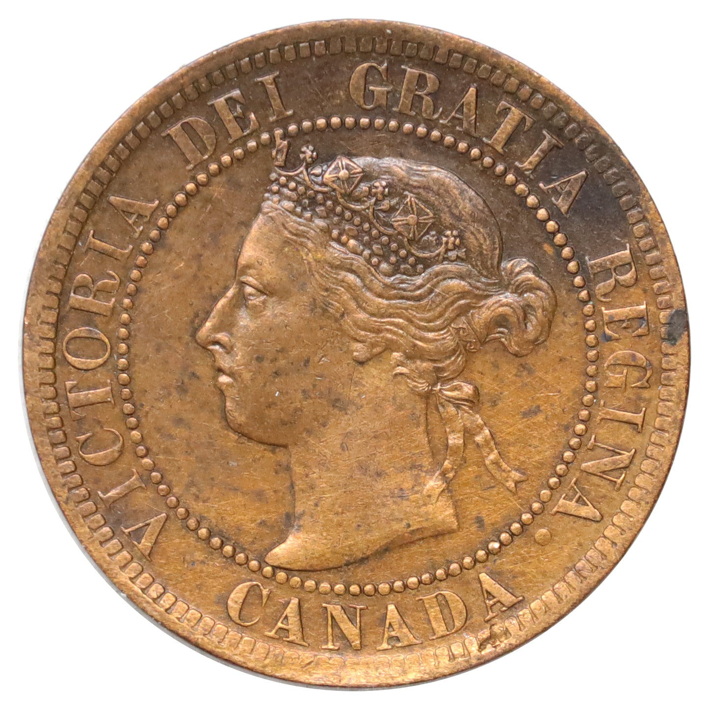 1901 Canada 1-cent EF-AU (EF45) Scratched, marks, or impaired