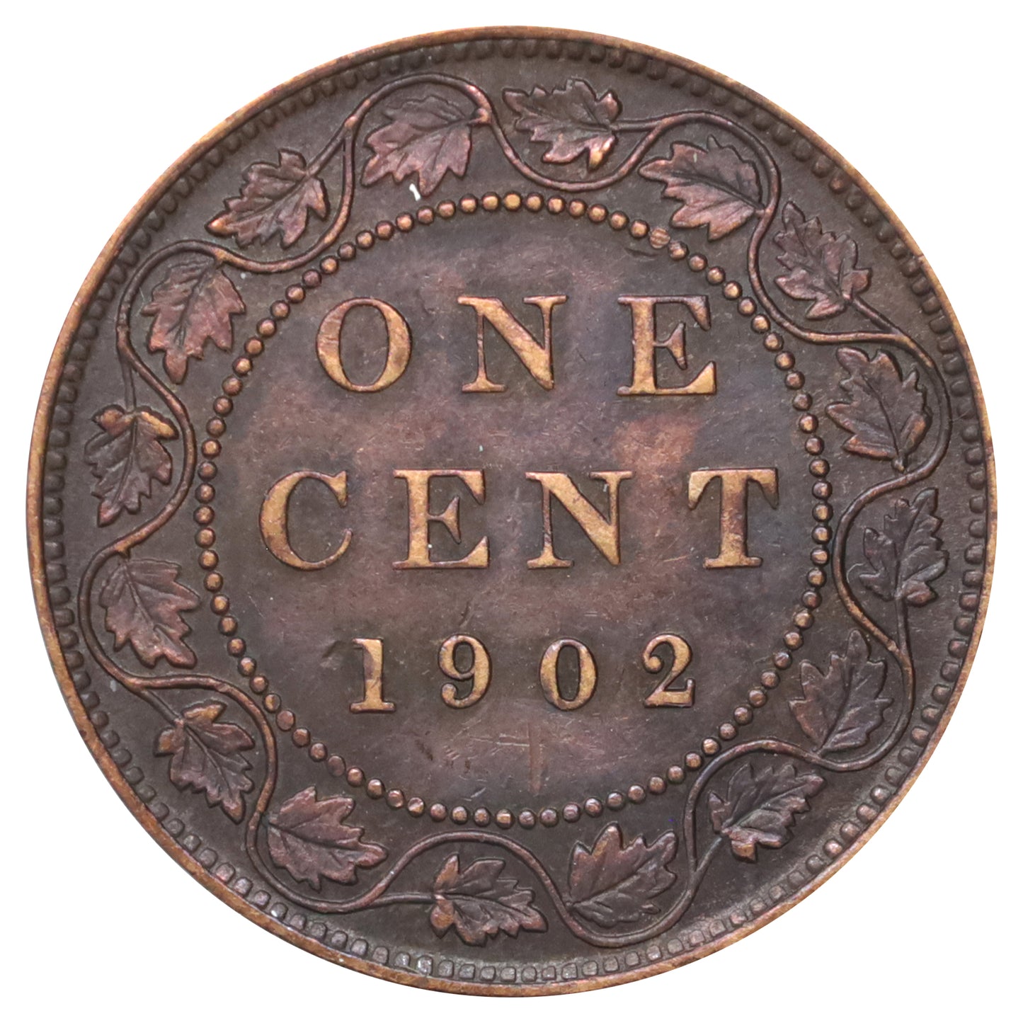 1902 Canada 1-cent EF-AU (EF45) Scratched, marks, or impaired