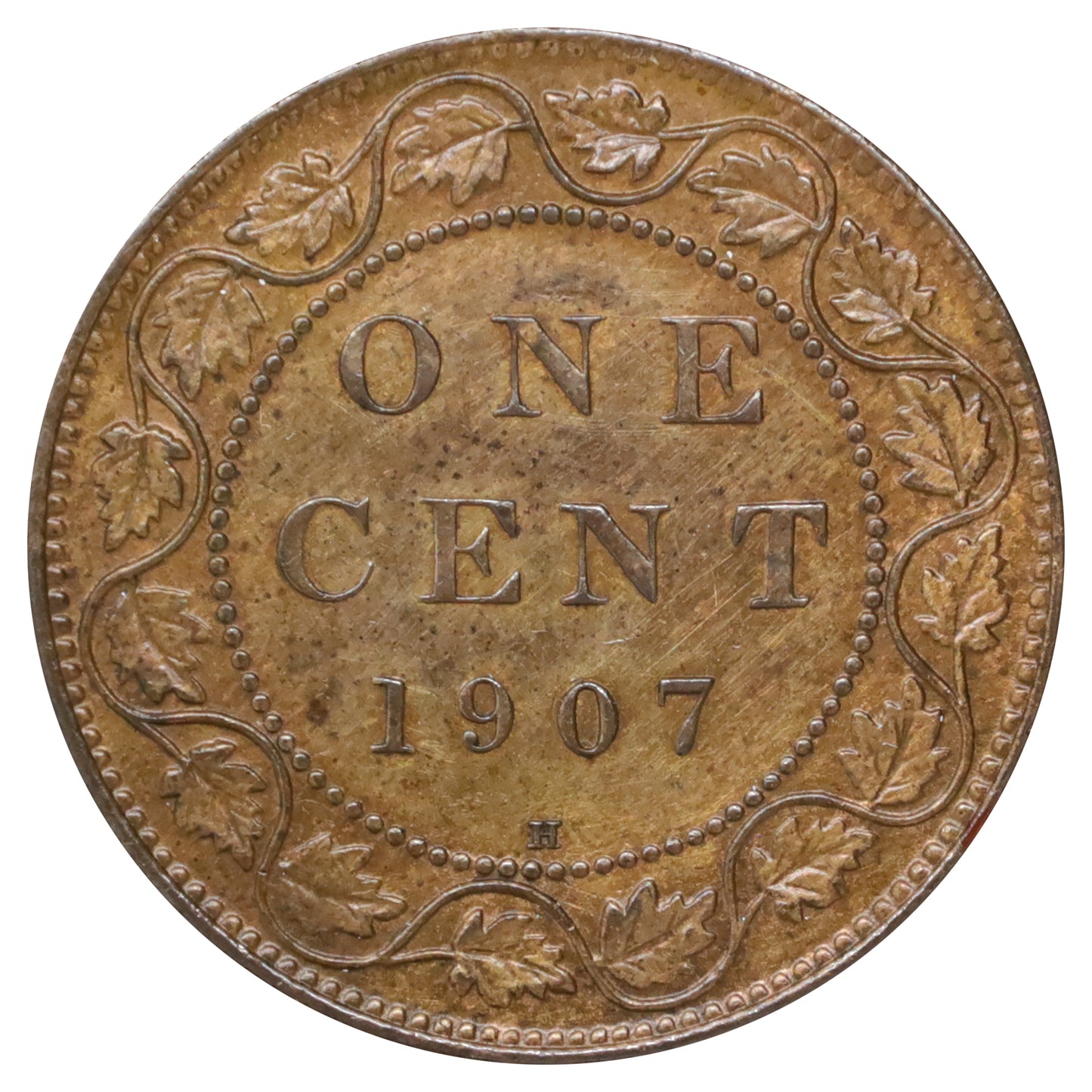 1907H Canada 1-cent UNC+ (MS62) Scratched, marks, or impaired