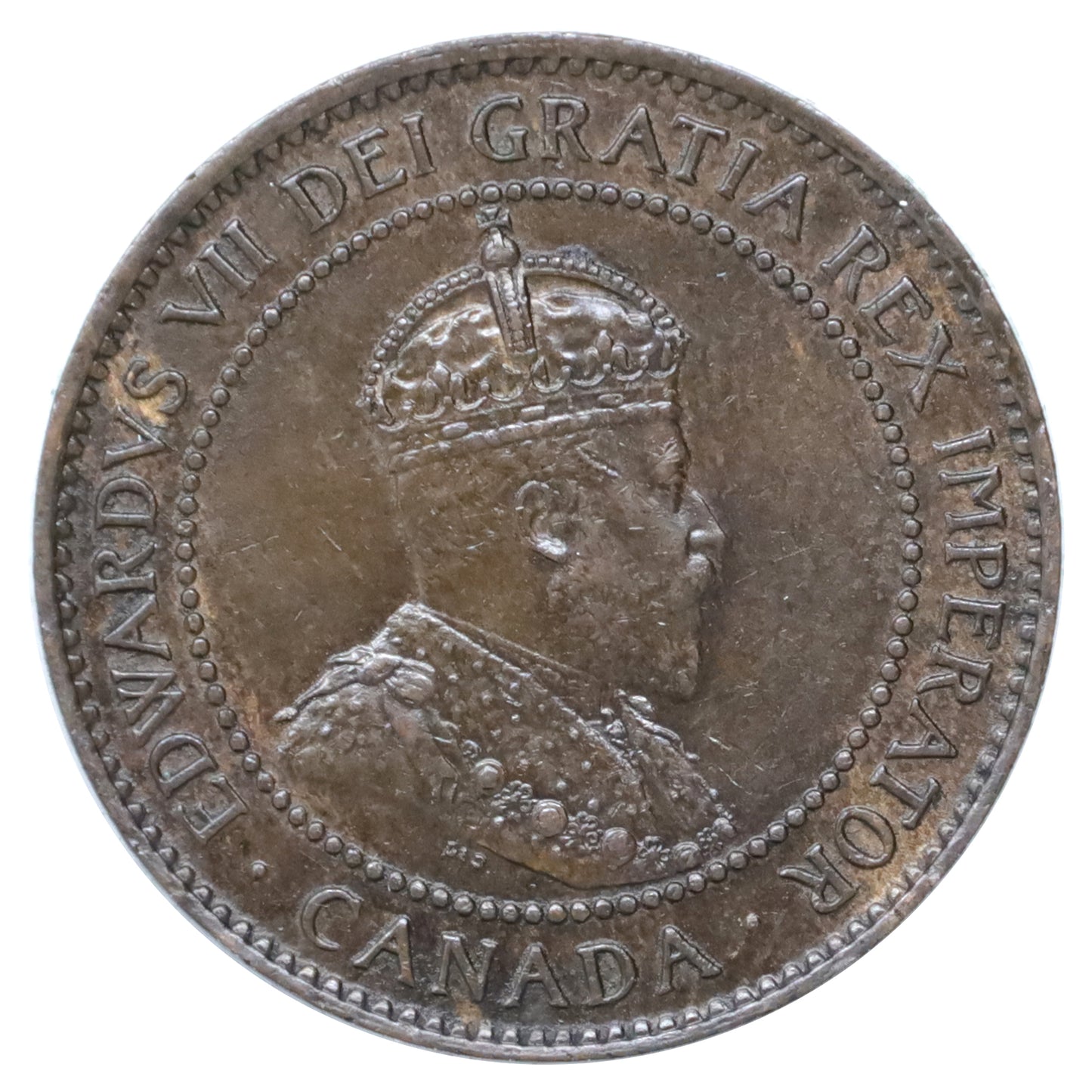 1907H Canada 1-cent Almost Uncirculated (AU50) Scratched, marks, or impaired
