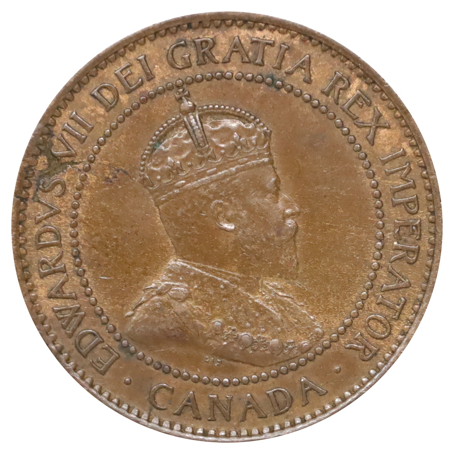 1907 Canada 1-cent EF-AU (EF45) Scratched, marks, or impaired