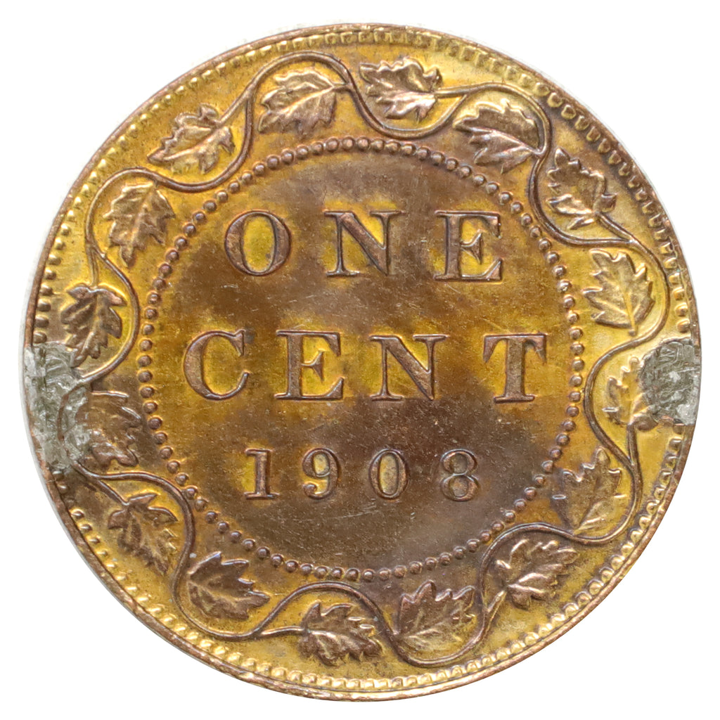 1908 Canada 1-cent EF-AU (EF45) Scratched, marks, or impaired
