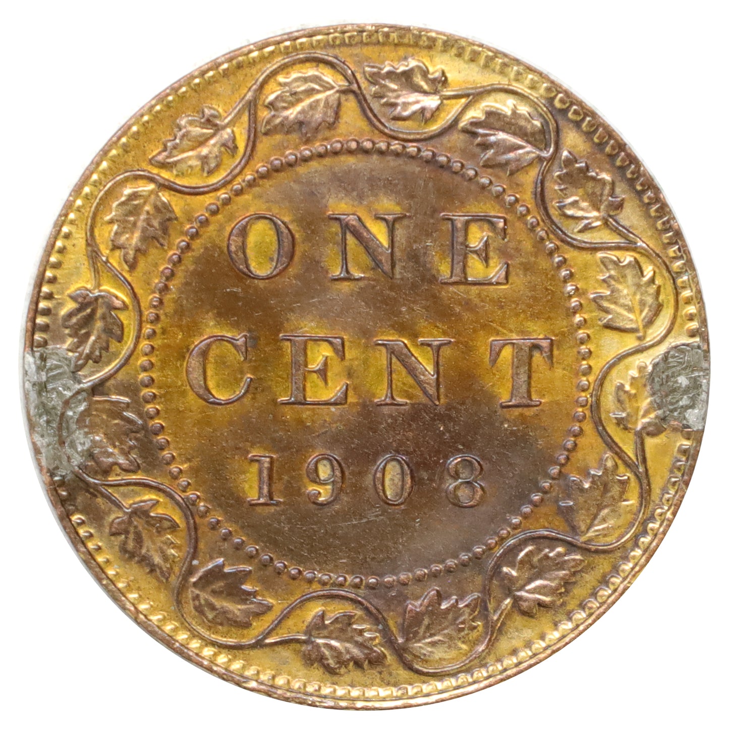 1908 Canada 1-cent EF-AU (EF45) Scratched, marks, or impaired