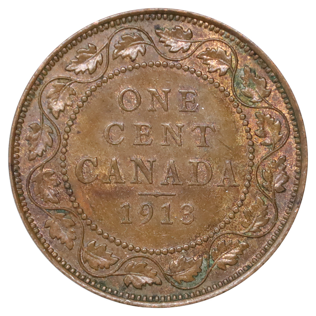 1913 Canada 1-cent Almost Uncirculated (AU50) Scratched, marks, or impaired