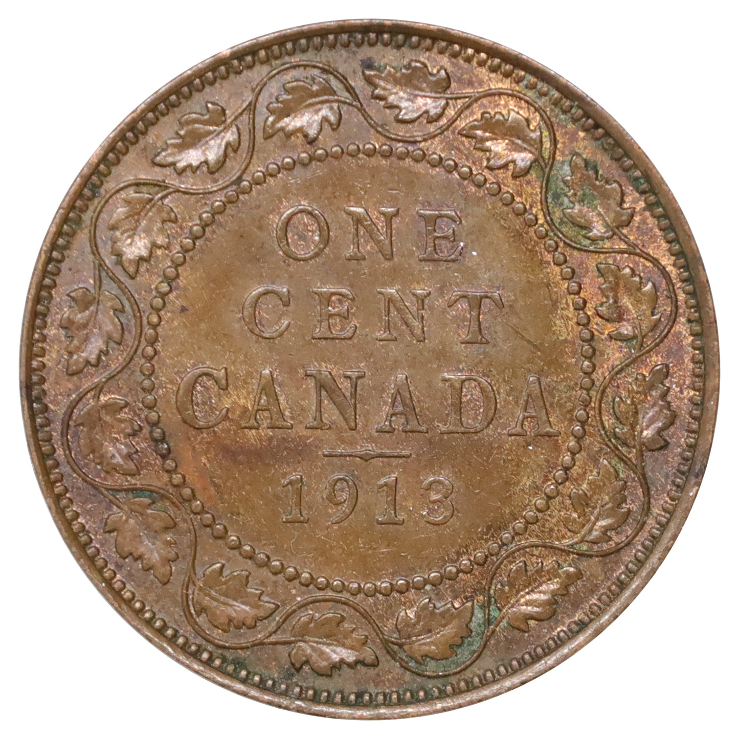 1913 Canada 1-cent Almost Uncirculated (AU50) Scratched, marks, or impaired