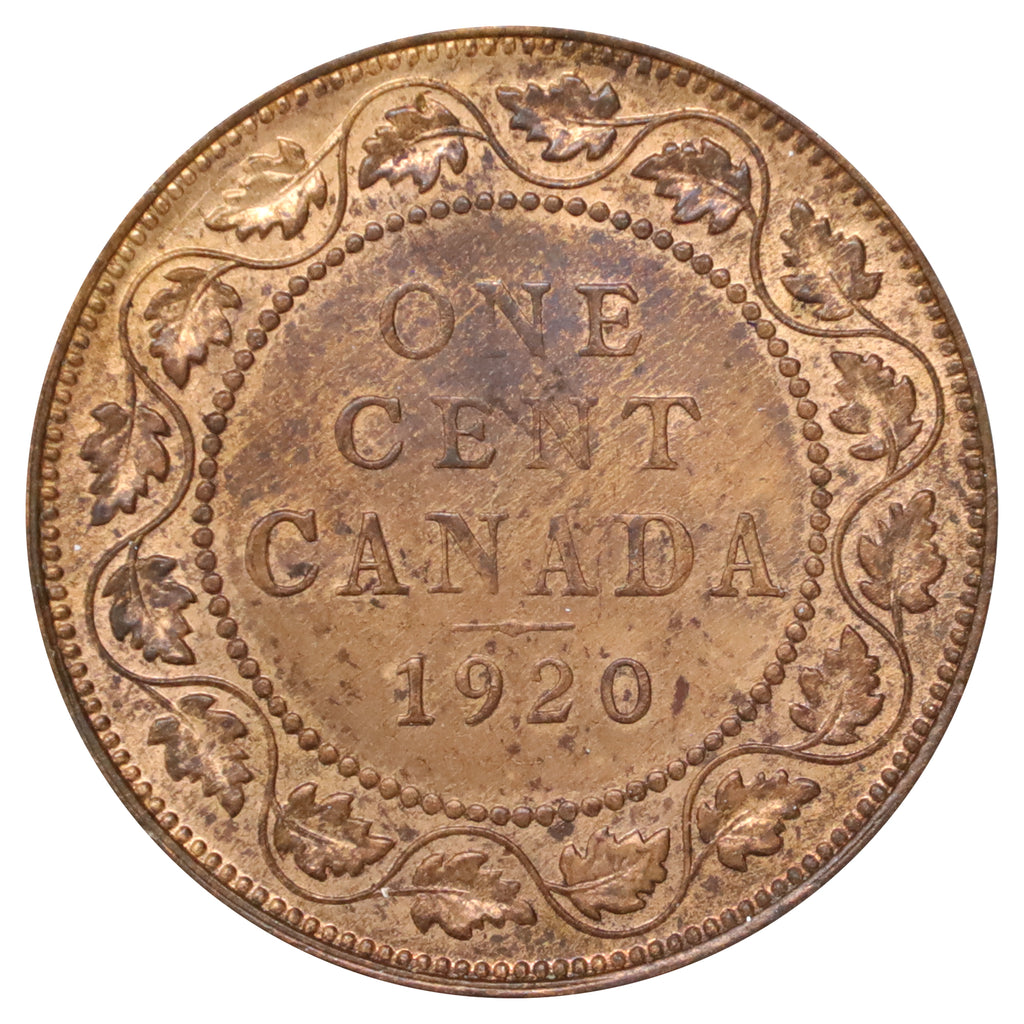 1920 Canada Large 1-cent AU-UNC (AU55) Scratched, marks, or impaired