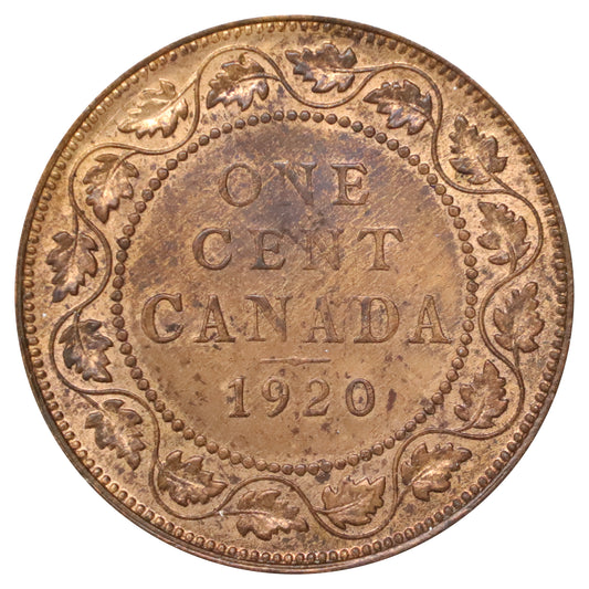 1920 Canada Large 1-cent AU-UNC (AU55) Scratched, marks, or impaired