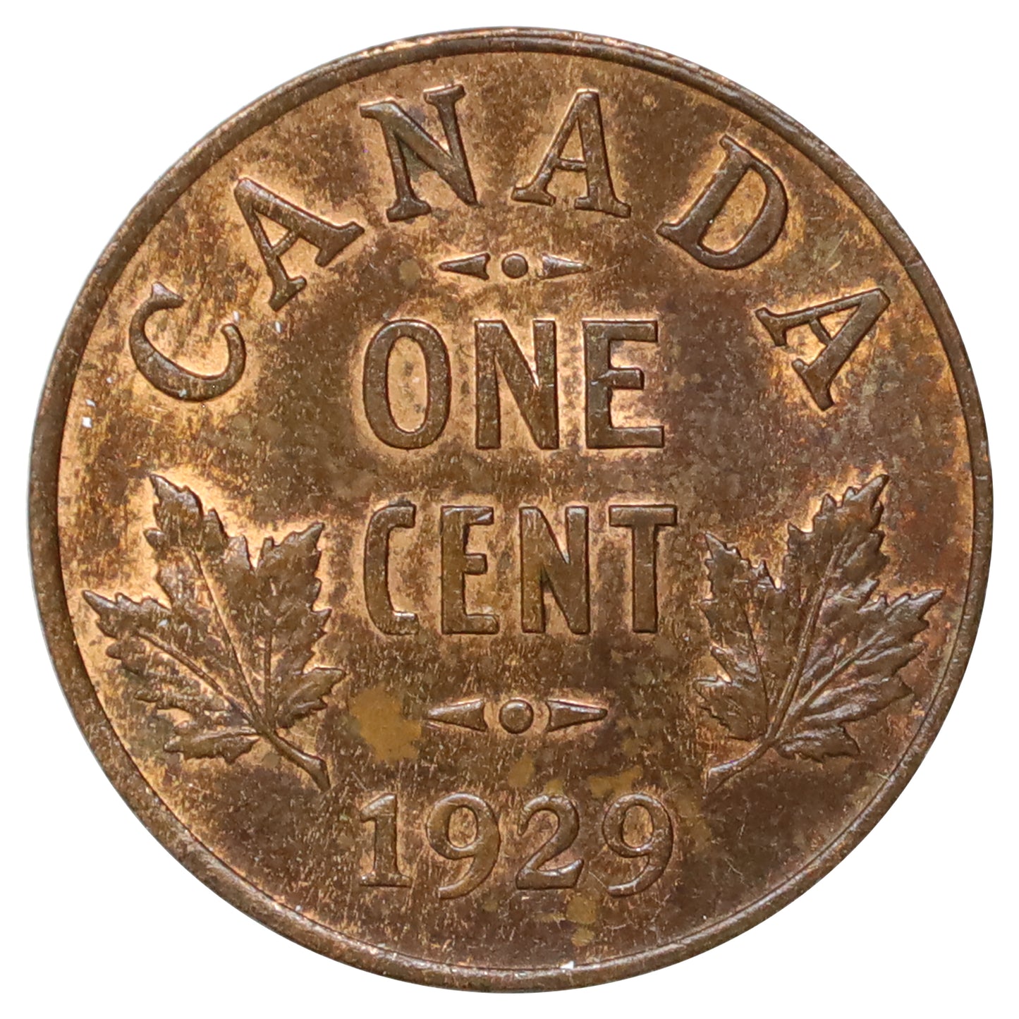 1929 Canada 1-cent Brilliant Uncirculated (MS63) Red & Brown