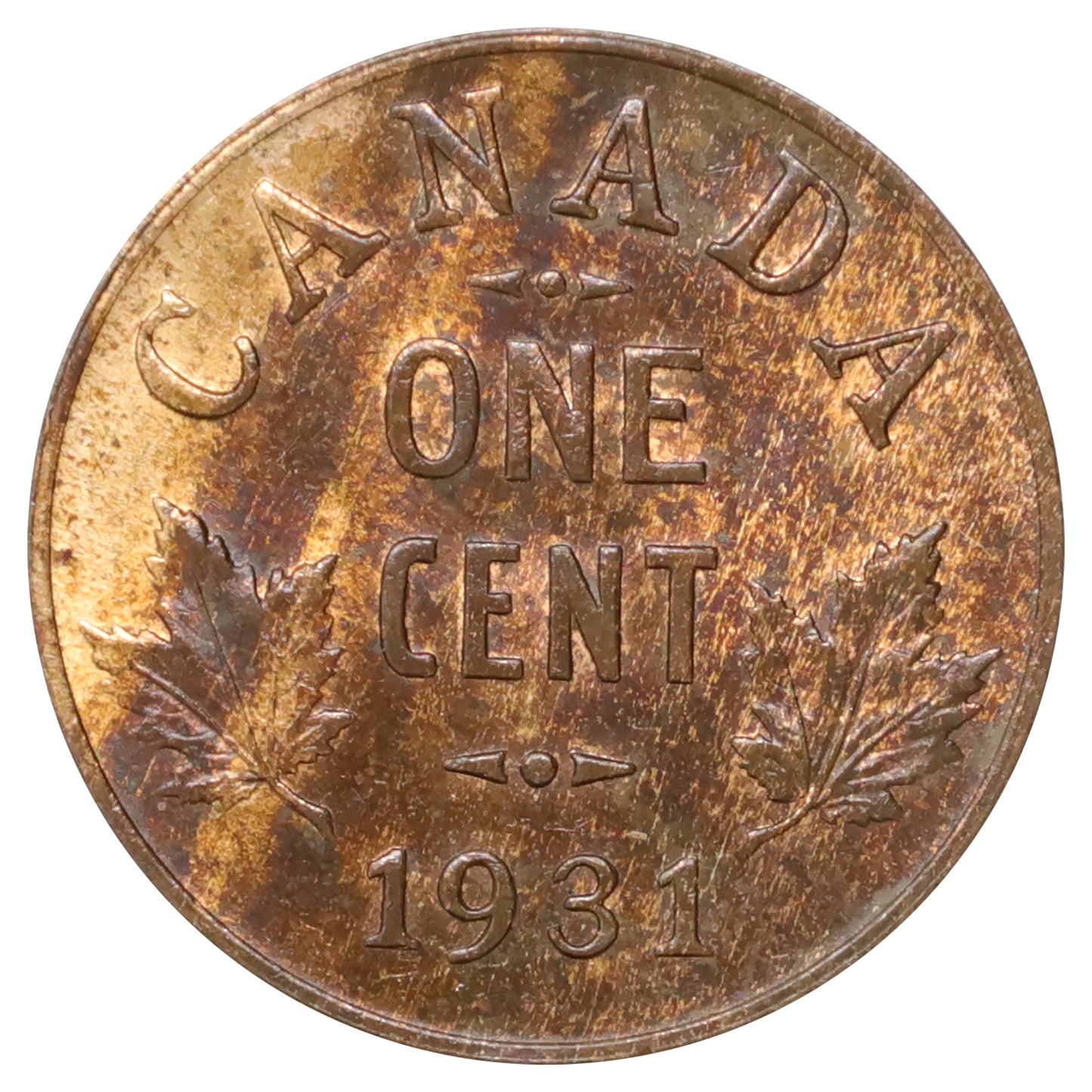 1931 Canada 1-cent Brilliant Uncirculated (MS64) Red & Brown