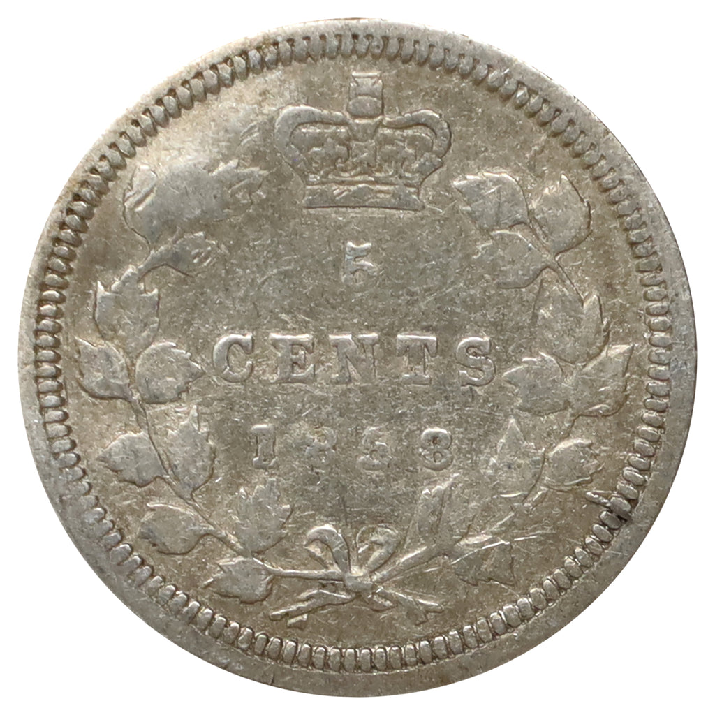1858 Small Date Canada 5-cents G-VG (G6) Scratched, marks, or impaired