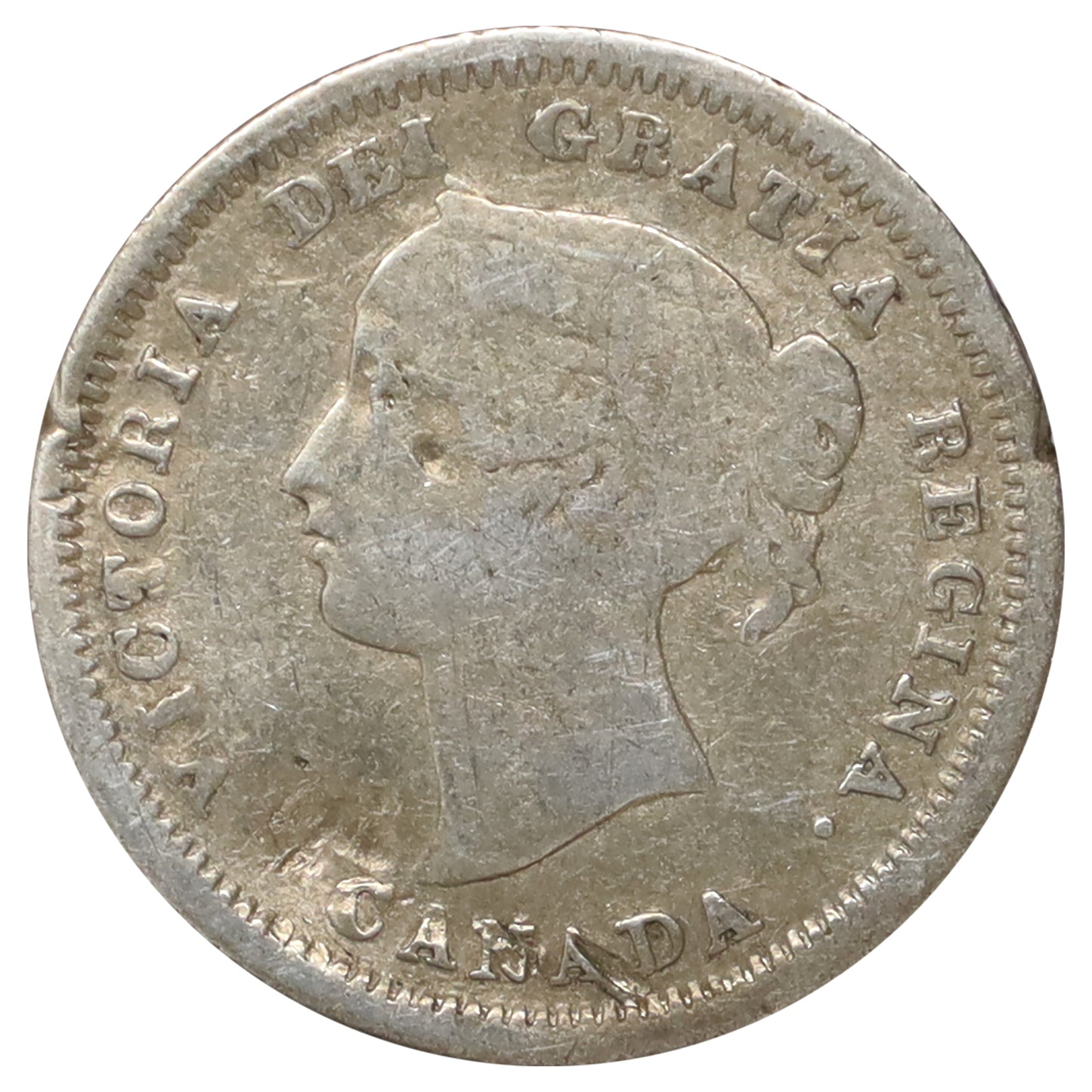 1858 Small Date Canada 5-cents G-VG (G6) Scratched, marks, or impaired