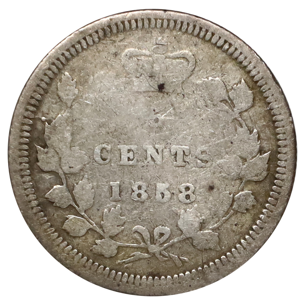 1858 Large Date Canada 5-cents Good (G4) Scratched, marks, or impaired
