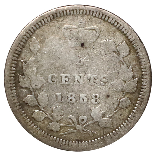 1858 Large Date Canada 5-cents Good (G4) Scratched, marks, or impaired