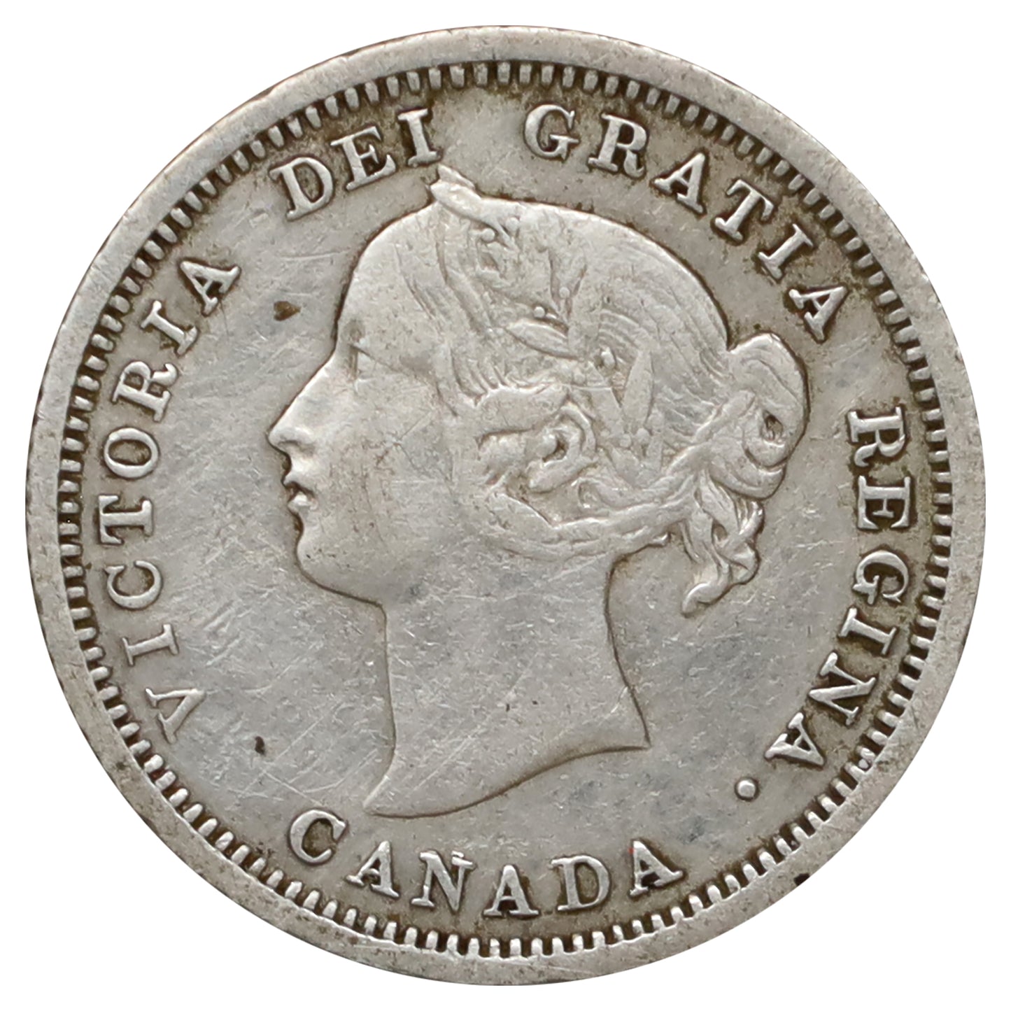 1870 Wide Rim Canada 5-cents Extra Fine (EF40) Scratched, marks, or impaired