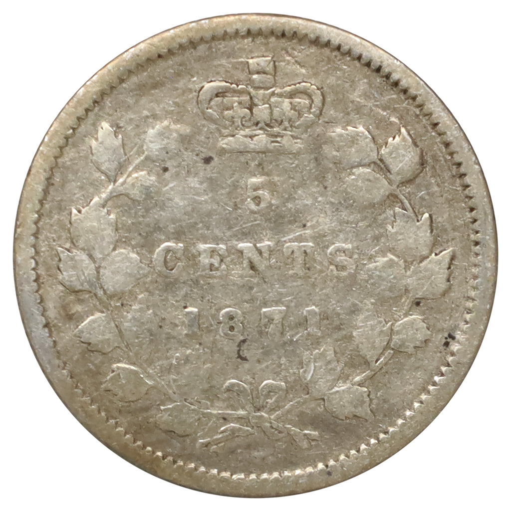 1871 Canada 5-cents VG-F (VG10) Scratched, marks, or impaired