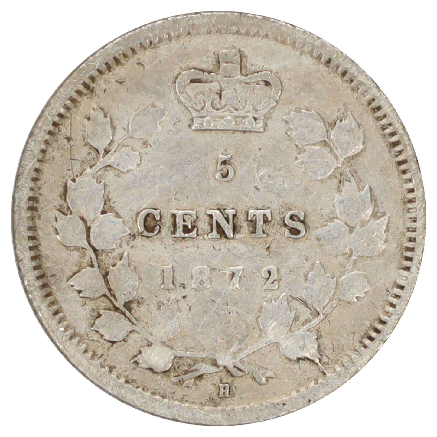 1872H Canada 5-cents F-VF (F15) Scratched, marks, or impaired