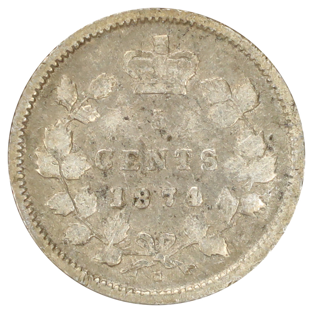1874H Crosslet 4 Canada 5-cents G-VG (G6) Scratched, marks, or impaired
