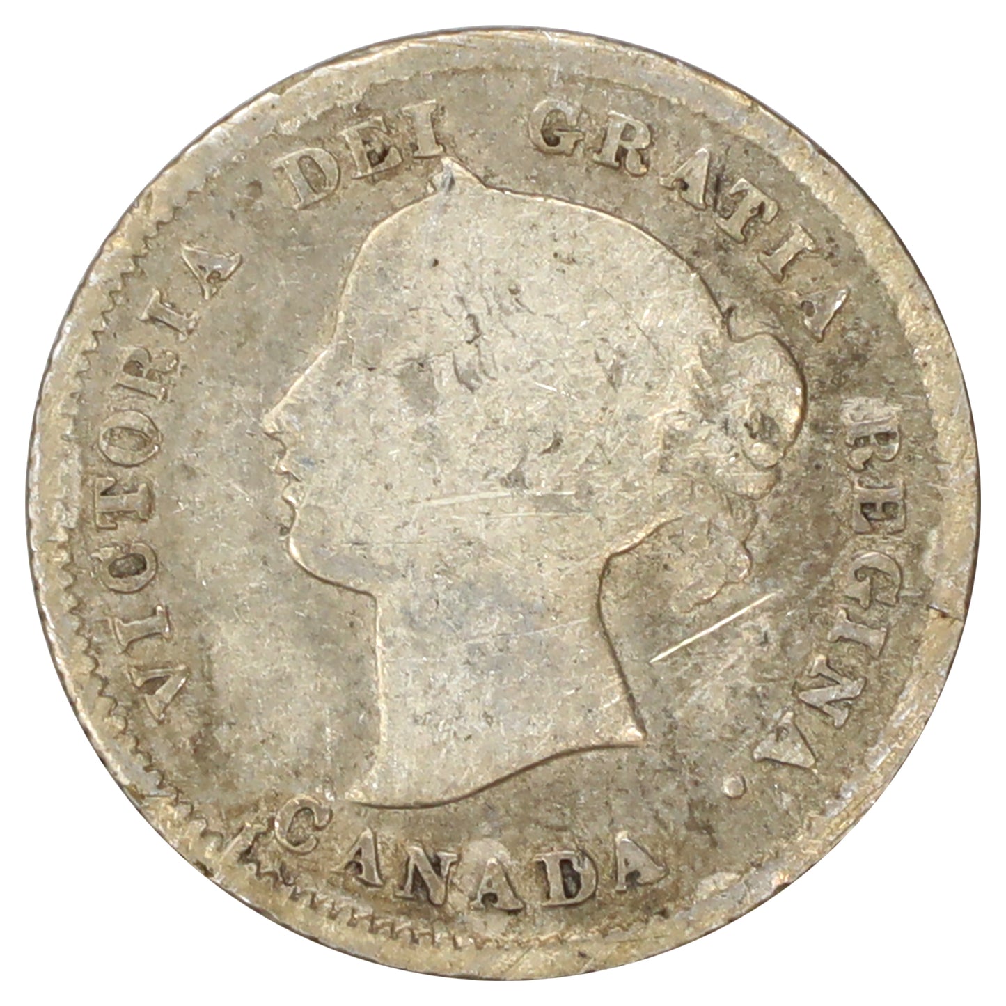 1874H Crosslet 4 Canada 5-cents G-VG (G6) Scratched, marks, or impaired
