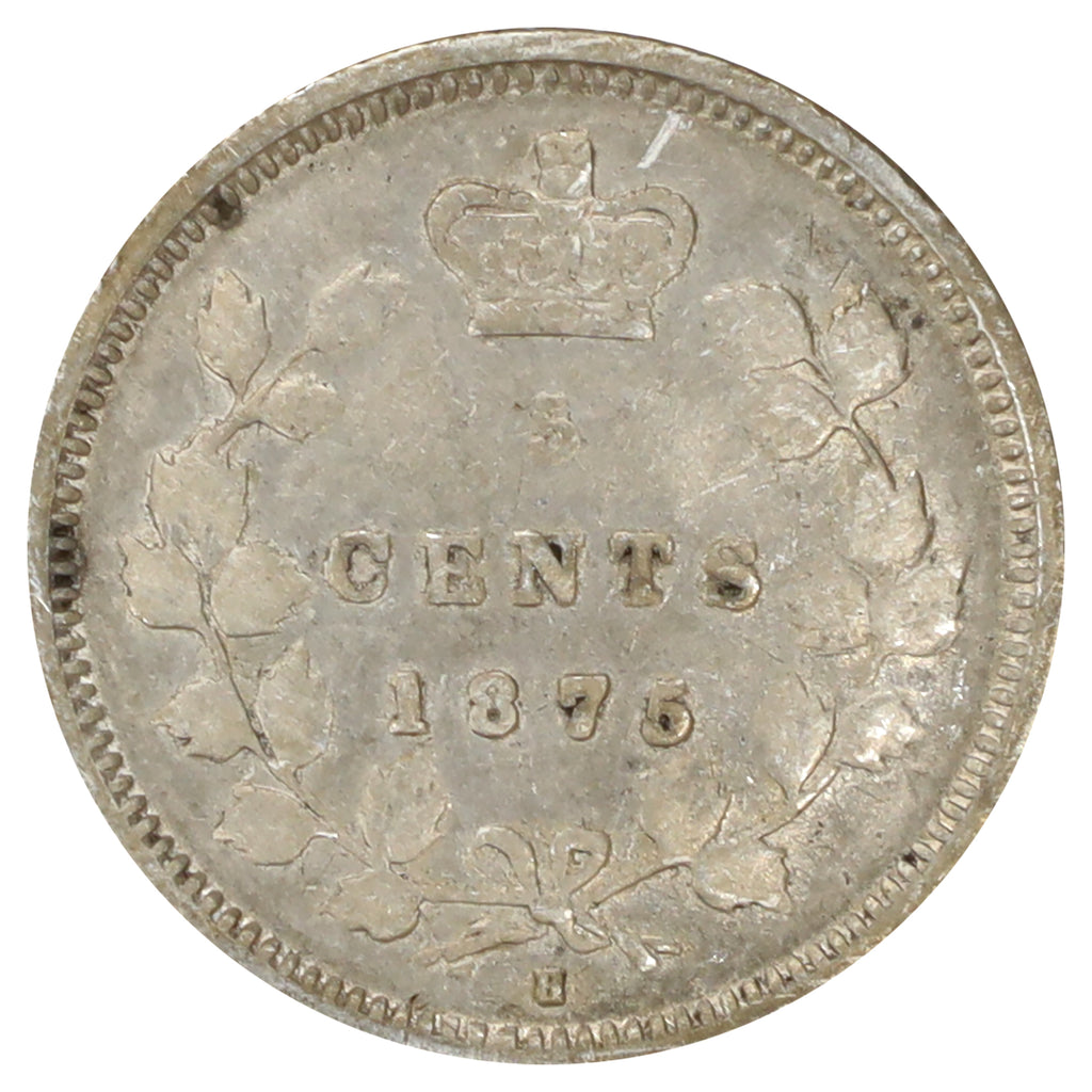 1875H Small Date Canada 5-cents VG-F (VG10) Scratched, marks, or impaired
