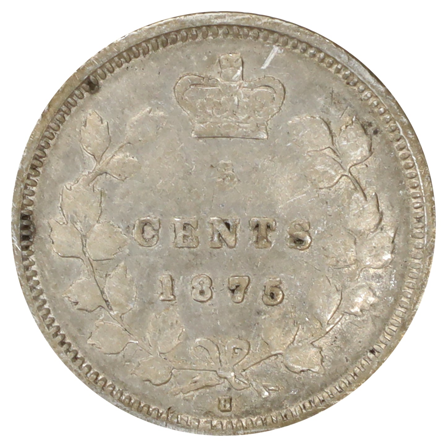 1875H Small Date Canada 5-cents VG-F (VG10) Scratched, marks, or impaired