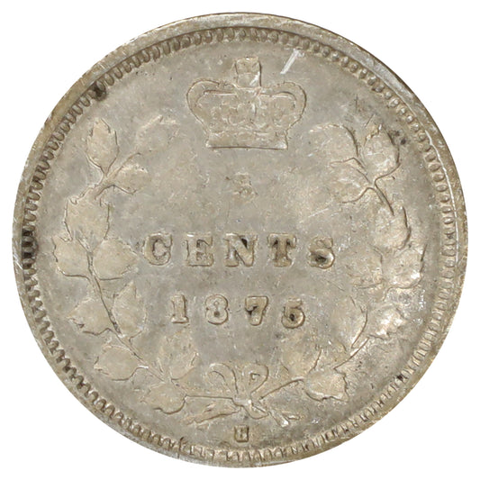 1875H Small Date Canada 5-cents VG-F (VG10) Scratched, marks, or impaired